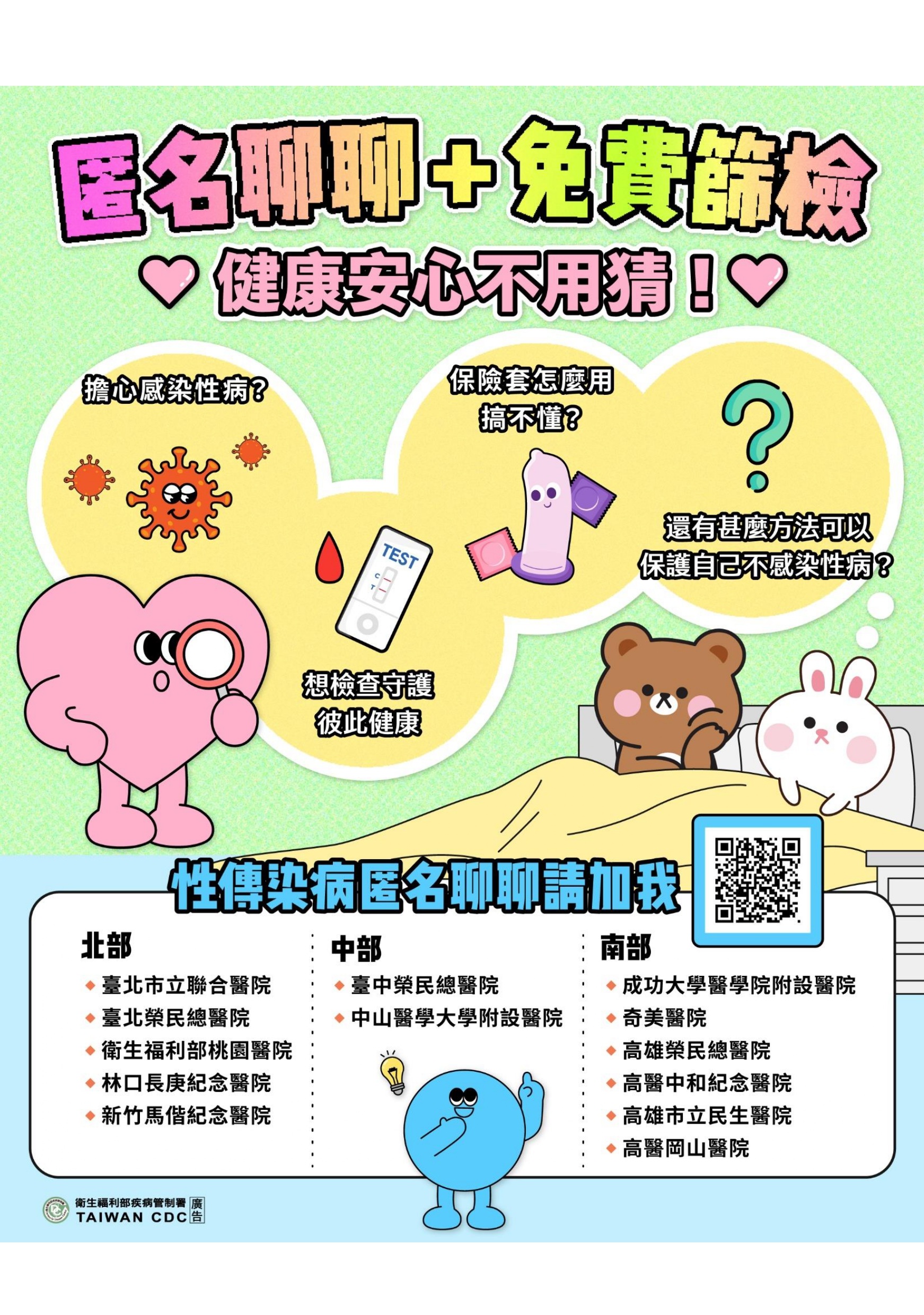 圖片標題:匿名聊聊+免費篩檢 健康安心不用猜
