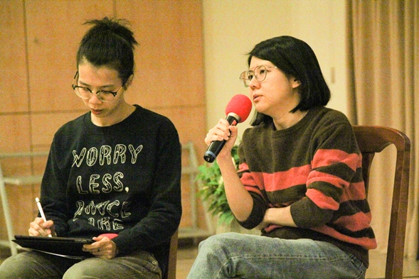 圖片標題:1導演蘇奕瑄製作人林怡伶輪流演講 1
