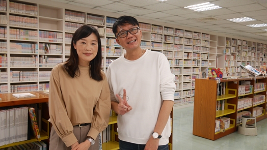 圖片標題:05 林北阿松與圖書館館長合照