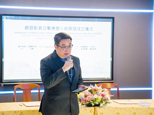 圖片標題:圖四、新加坡科技工程公司網路資安總裁吳膺俊致詞