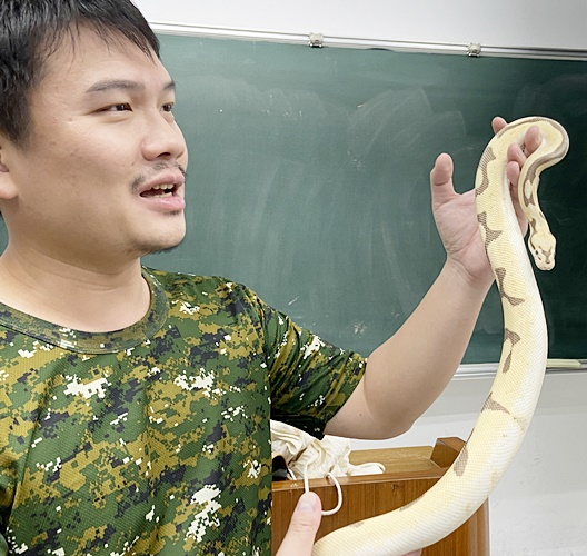 圖片標題:03 游崇瑋講師解說球蟒習性