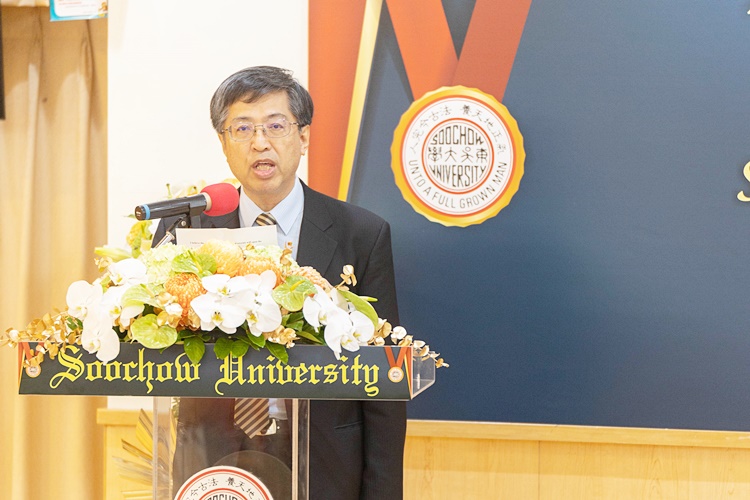 圖片標題:圖六、唐獎教育基金會陳振川執行長致詞