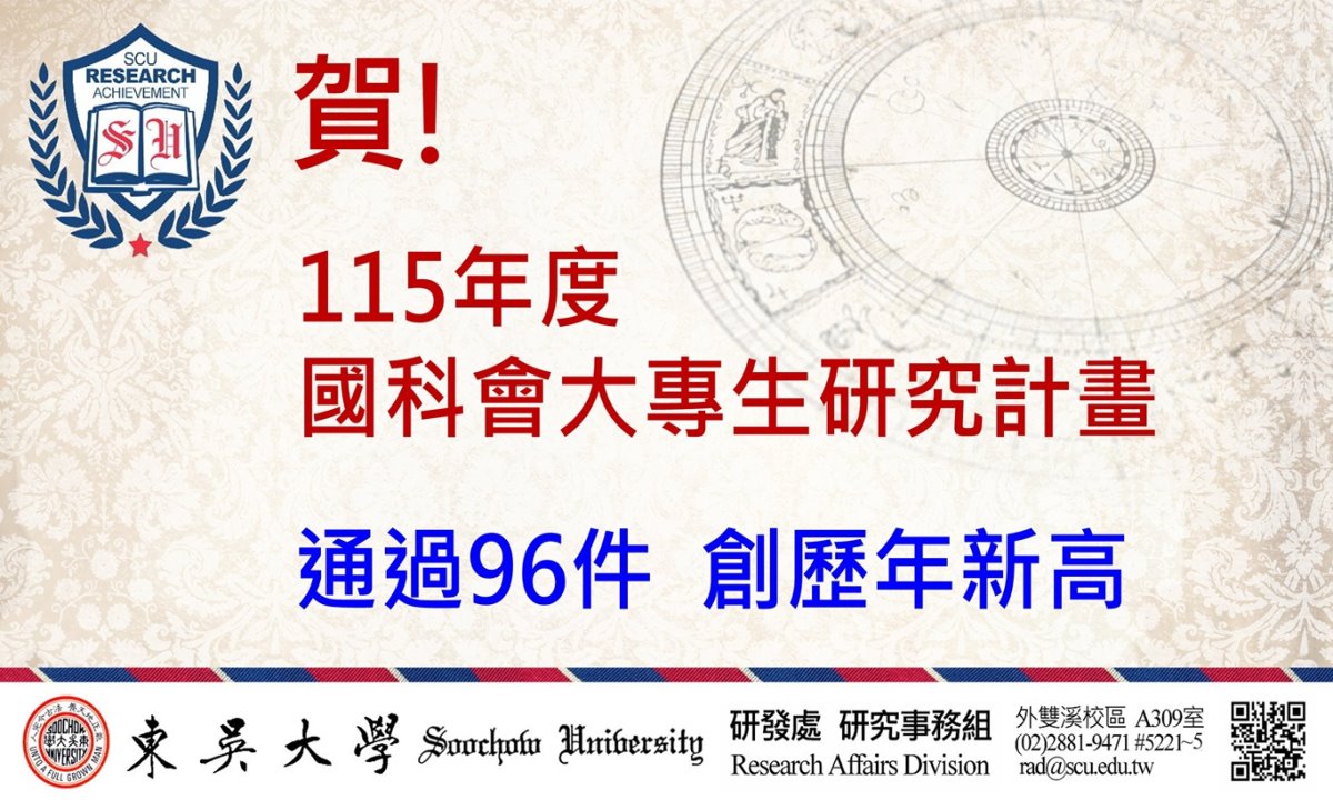 研究事務組_115大專生計畫通過公告